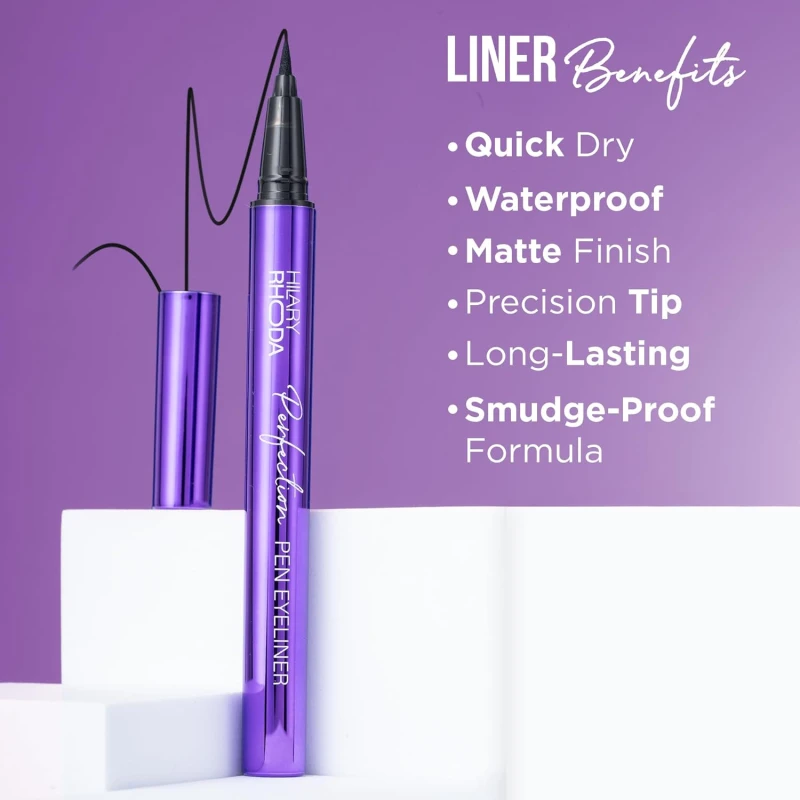 Hilary Rhoda Perfection Pen Eyeliner | Smudge-Proof & Black Waterproof Eyeliner | Precision Tip & Matte Finish | Cruelty-Free, Vegan & Paraben-Free - 0.6ml thumbnail 5